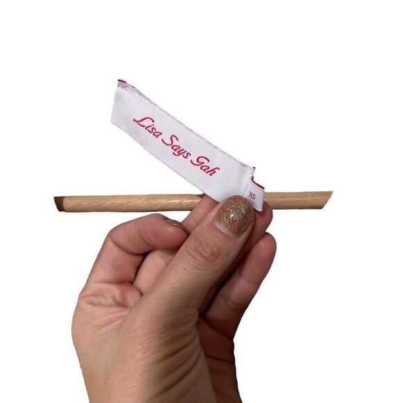 Lisa Says Gah Short Sleeve Collared Cropped Button Front Shirt Beige Size XS - Picture 9 of 12